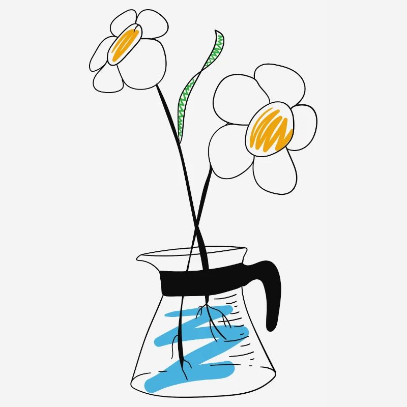 Cafetière avec fleur