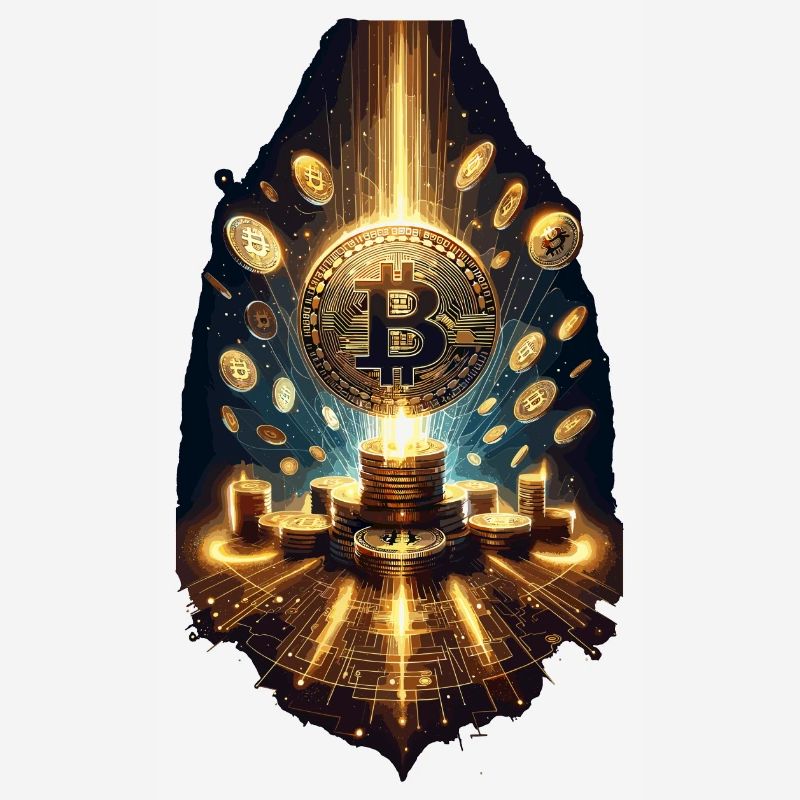 Bitcoin Explosion Digital Artwork