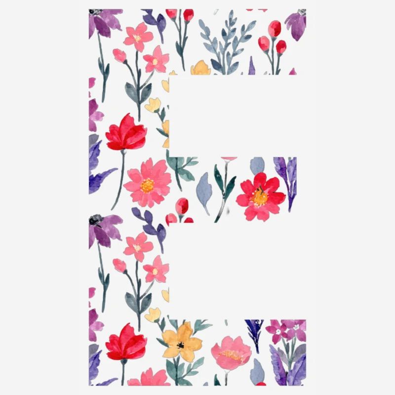 Personalized floral letter E - gift idea