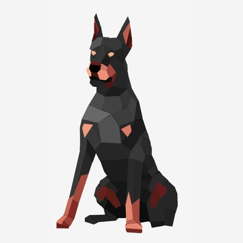 Moderner Dobermann – Low-Poly-Kunst
