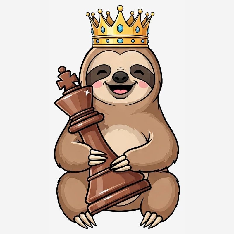Funny Sloth Chess King Chess Shenanigans