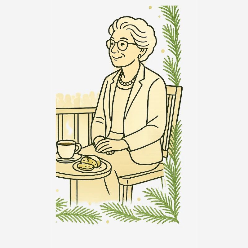 L’heure du café de grand-mère à table