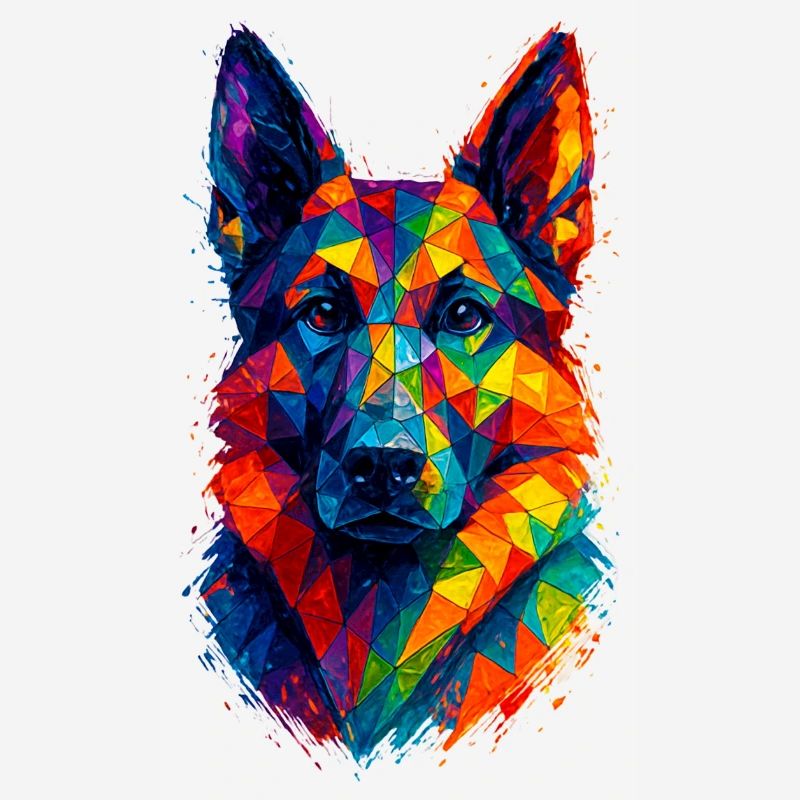 German Shepherd Geometric Art