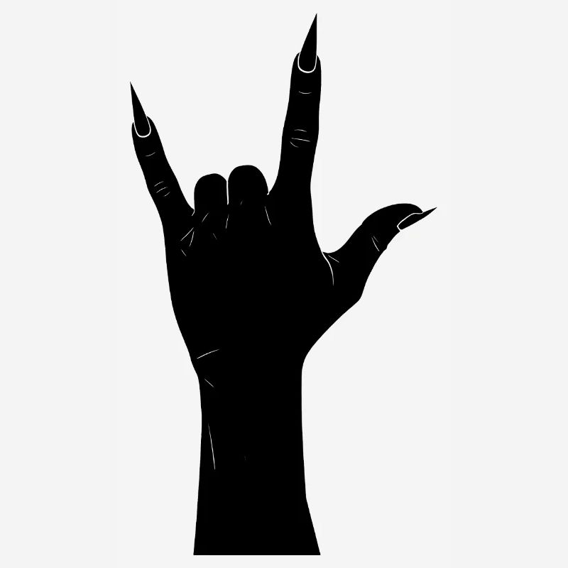 Silhouette de la main rocheuse avec cornes