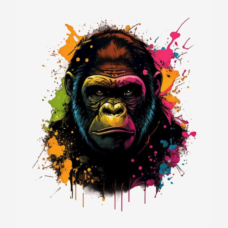 Gorille coloré Splash Art Expression