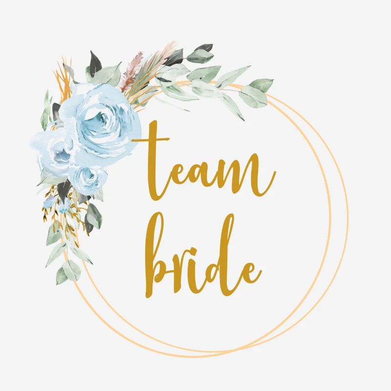 Team Bride! Eucalyptus Blue Rose Boho Wreath