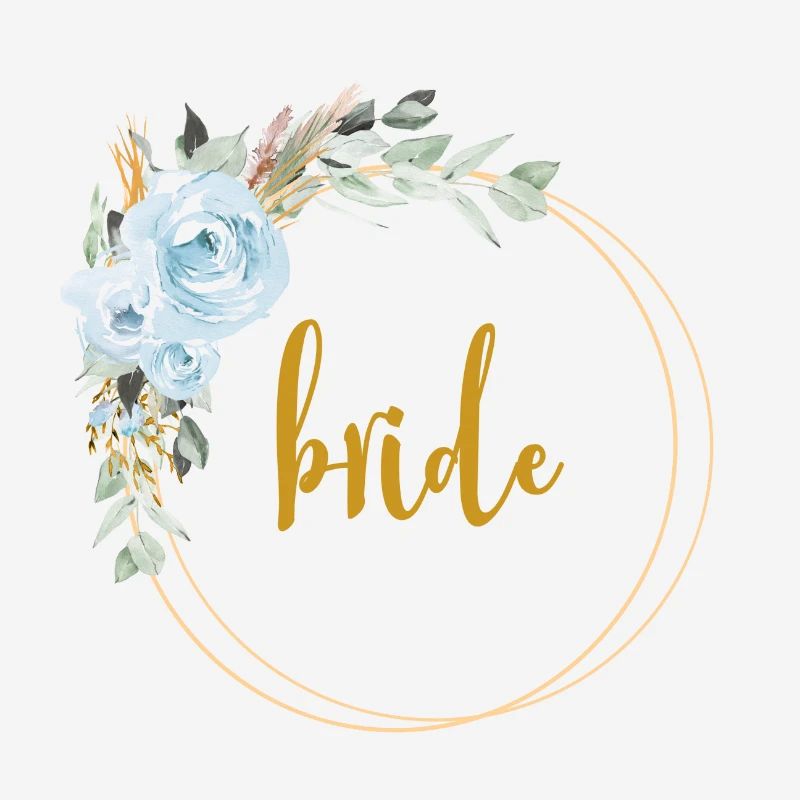 Team Bride! Eucalyptus Blue Rose Boho Wreath