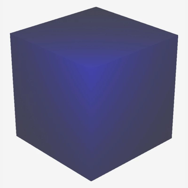 3d cube bleu
