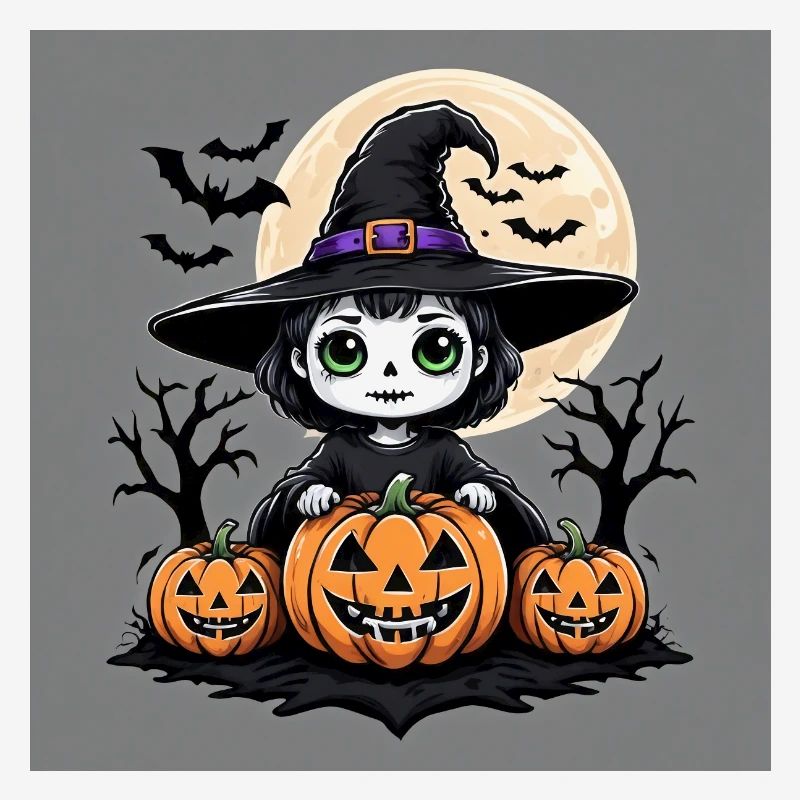 Witch Ghost Halloween Pumpkin Bat