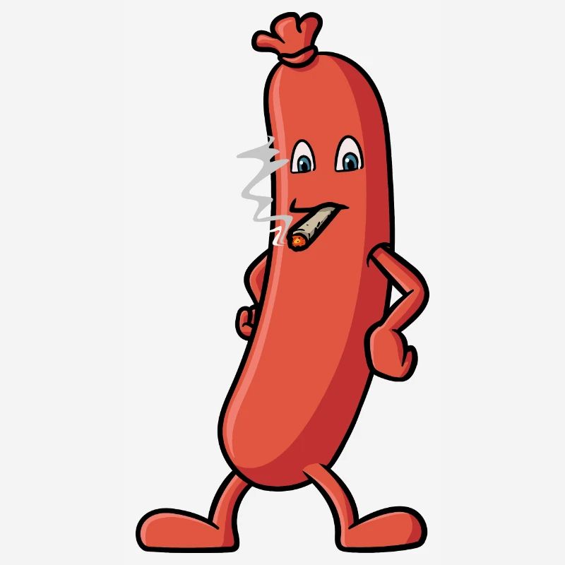 Wurst die eine Zigarette raucht - Grill Design