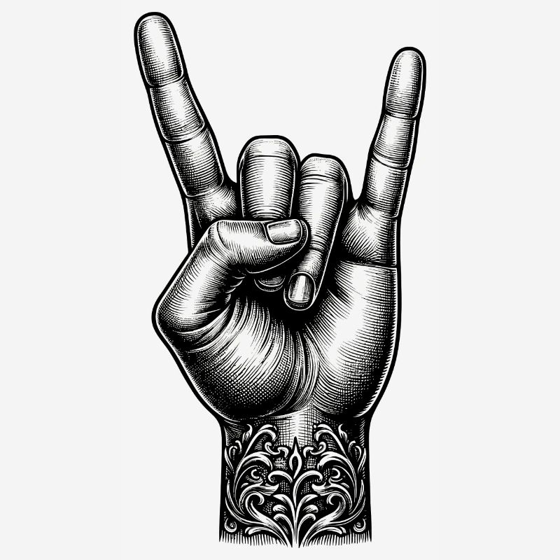 Rock on Hand mit Devils Horns