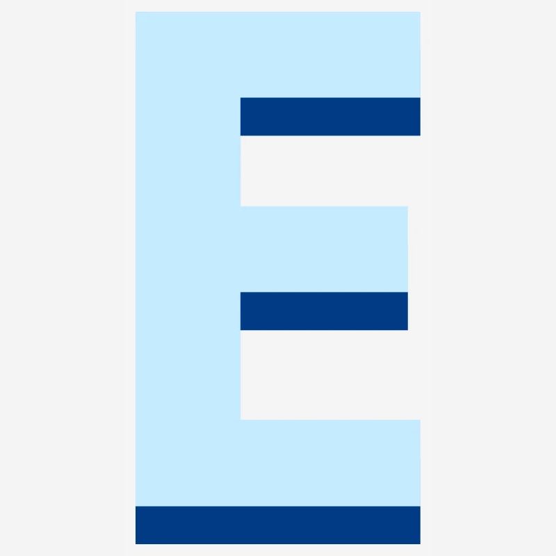 Lettre e bleu pop et moderne