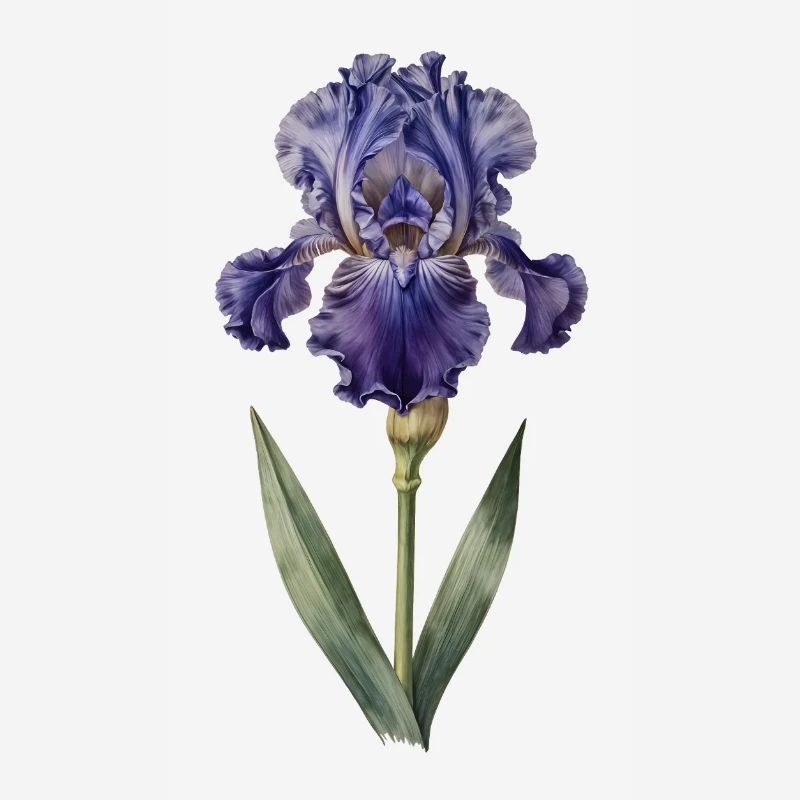 Purple iris on delicate stem