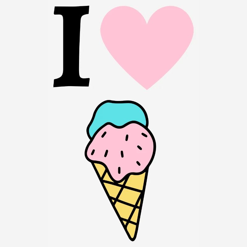 I love Eiscreme / Eiswaffel Comic Design