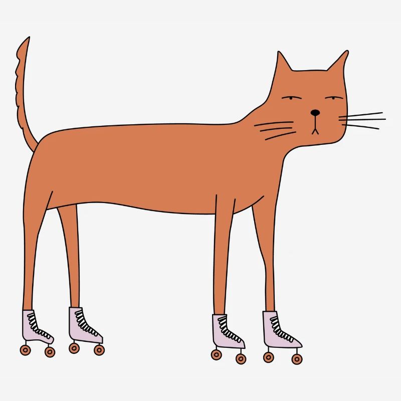 Chat sur roller quad