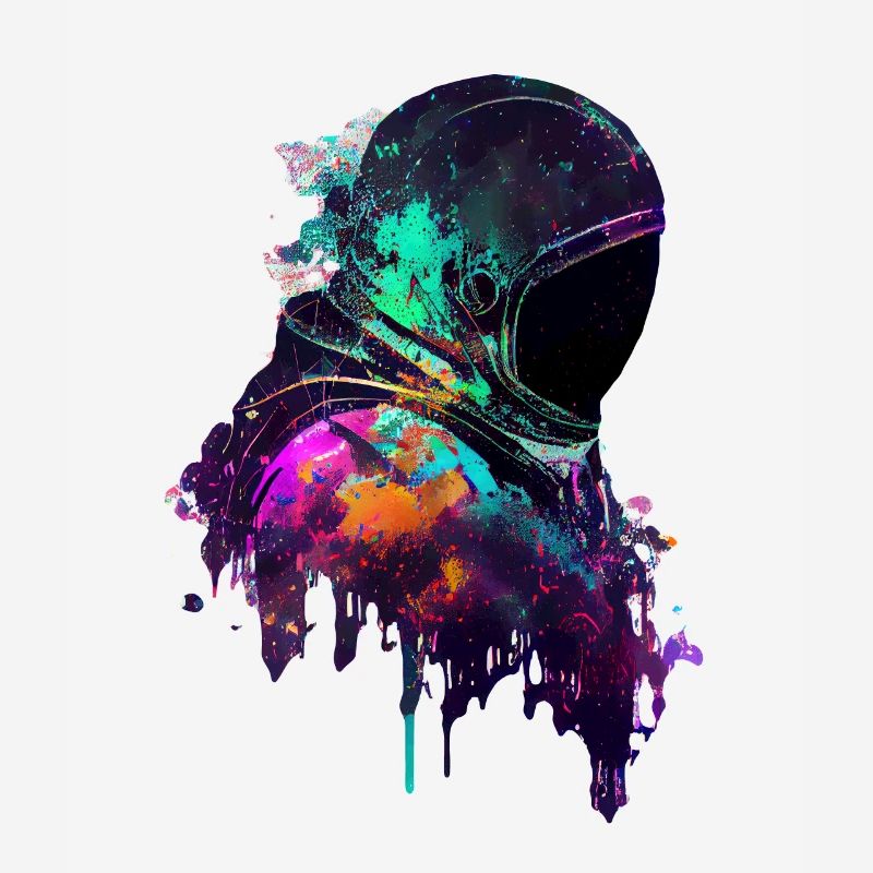 Outer Space Drippin Paint Art Fun Spaceman