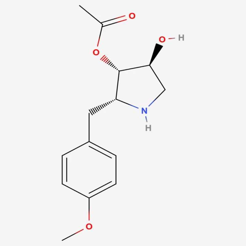 Molécule d’anisomycine - Formule structurale colorée