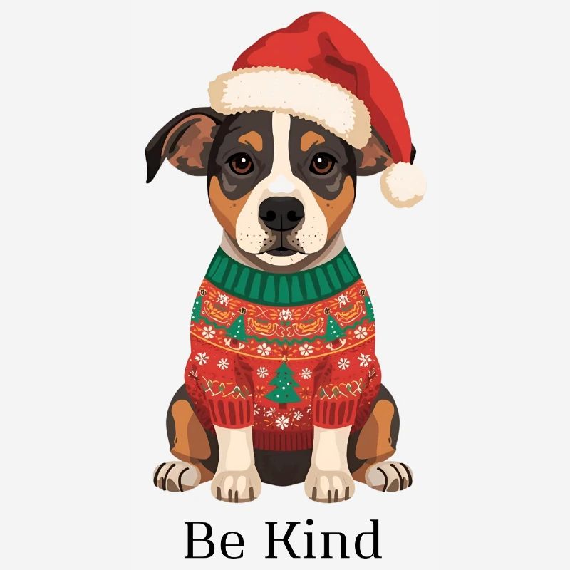 Be Kind – Chien en pull de Noël