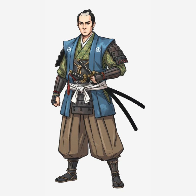 Edo Samurai in Blue Jacket