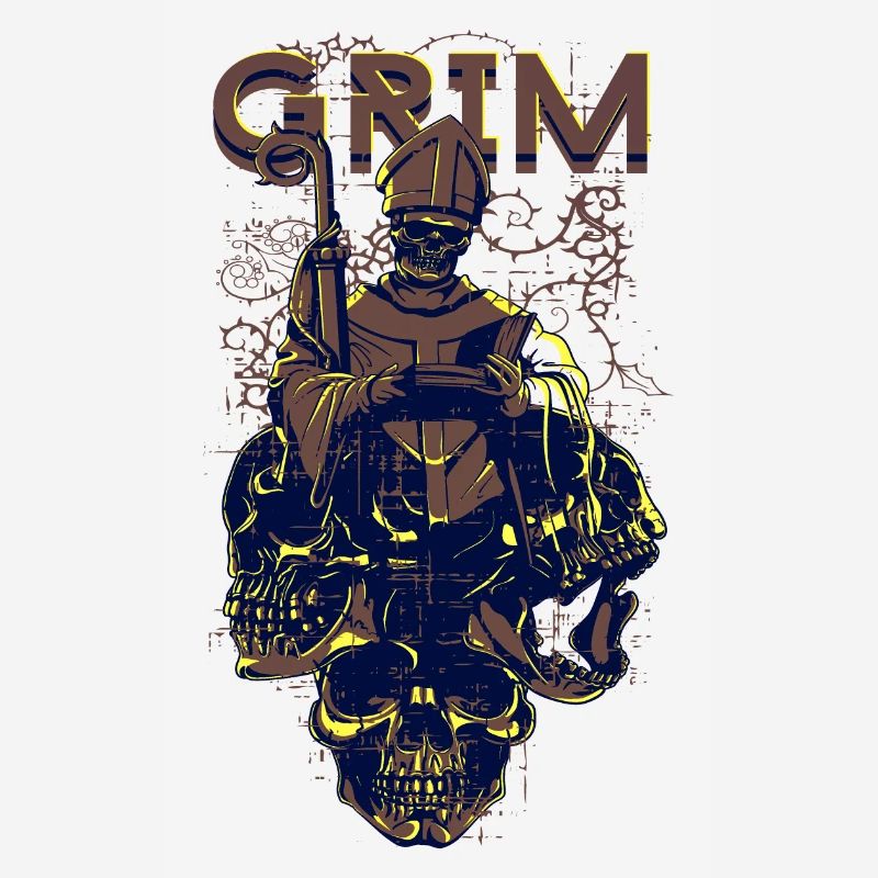 Ein unheimlich Grim mit Schädel Skelett Design