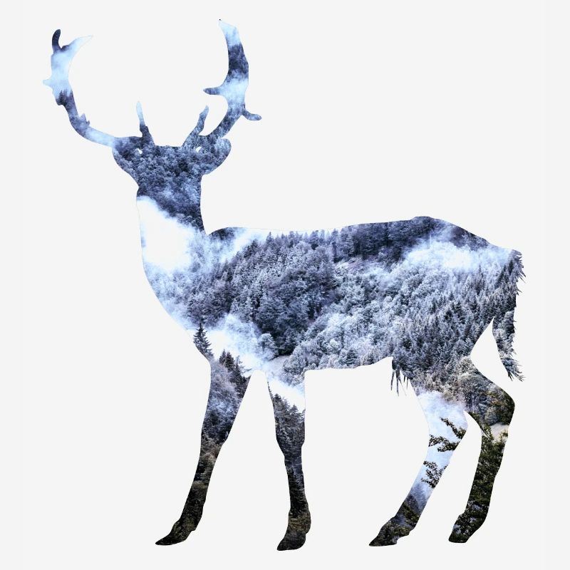 Cerf avec forêt
