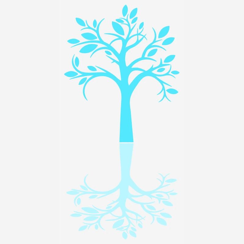 Blauer Baum Wald Bäumchen Schatten Cool Silhouette