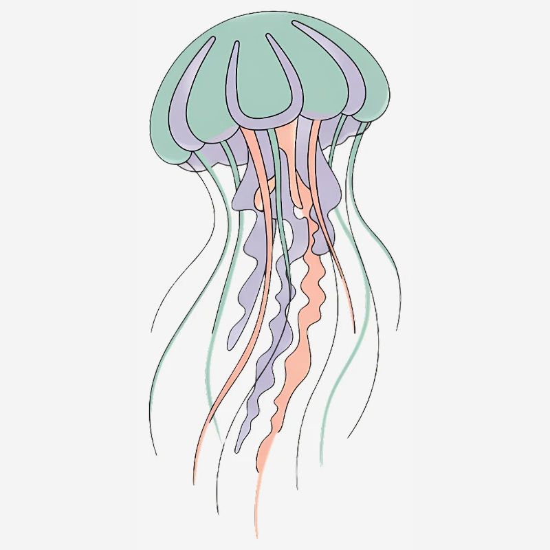 Illustration de méduse pastel