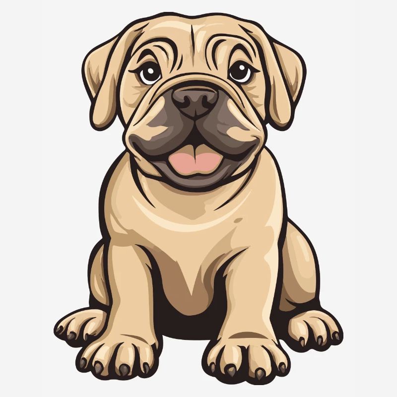 Mastiff chien bande dessinée bébé