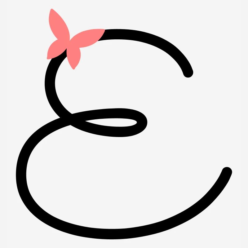 Buchstabe E Schmetterlingsbuchstabe
