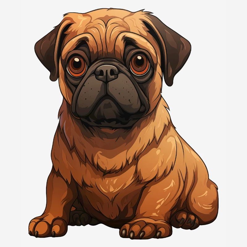 Mops Welpen sitzend