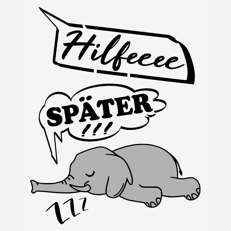 Hilfe Help me Später Schlafen Elefant müde