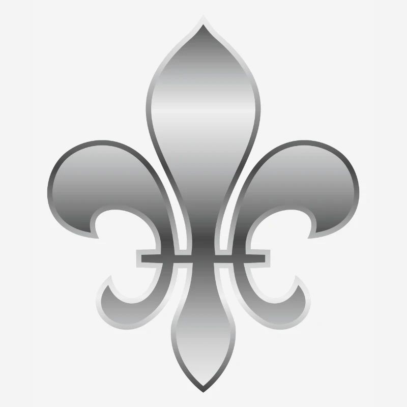 Fleur de Lys / Fleur de Lis Metallic-Silber-Look