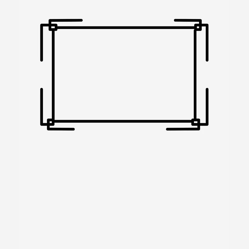 Rectangular frame in black basic text