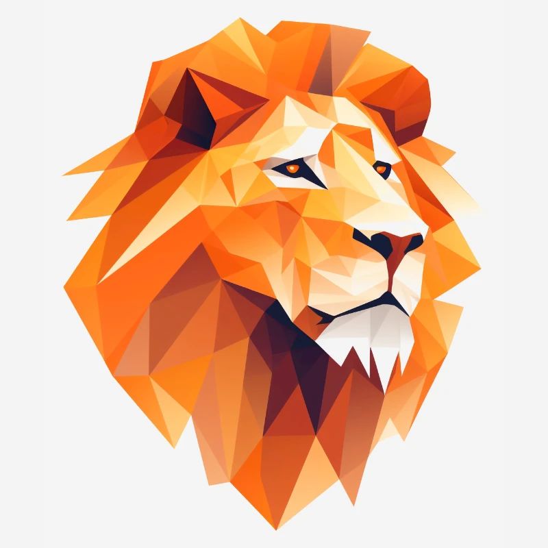 Conception de logo Lion Head Low Poly