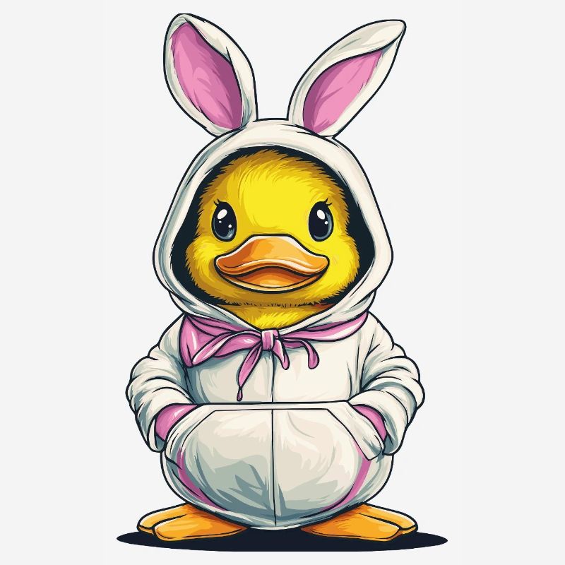 Ducklings in bunny costume