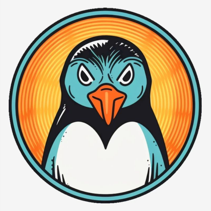 Frustrierte gefiederte Wut: Ein Pinguin im Comic-Stil