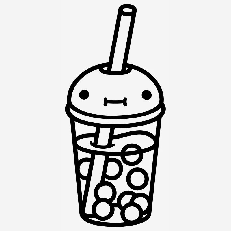 Cute Face Bubble Tea