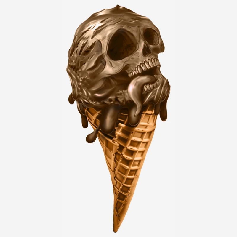 Softeis mit ätherischem Totenkopf