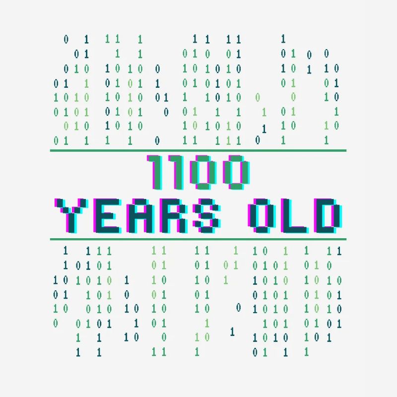 12e anniversaire 12 ans Code binaire Informatique