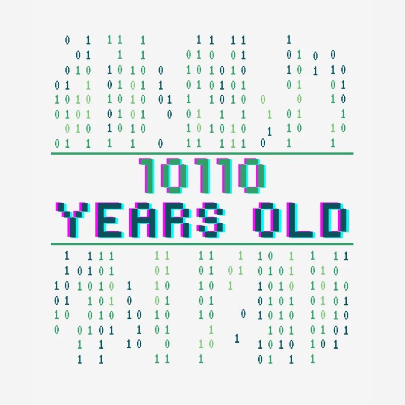 22e anniversaire 22 ans Code binaire Informatique
