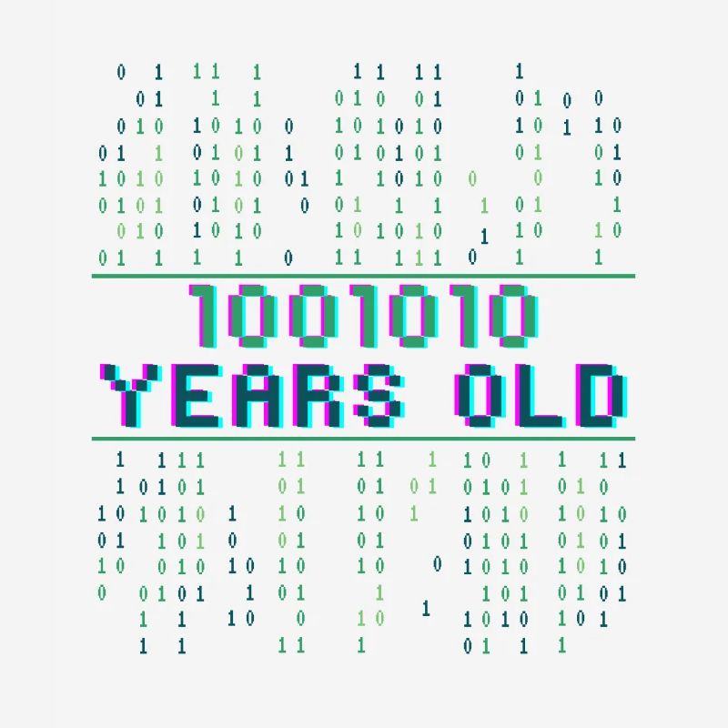74e anniversaire 74 ans Code binaire Informatique
