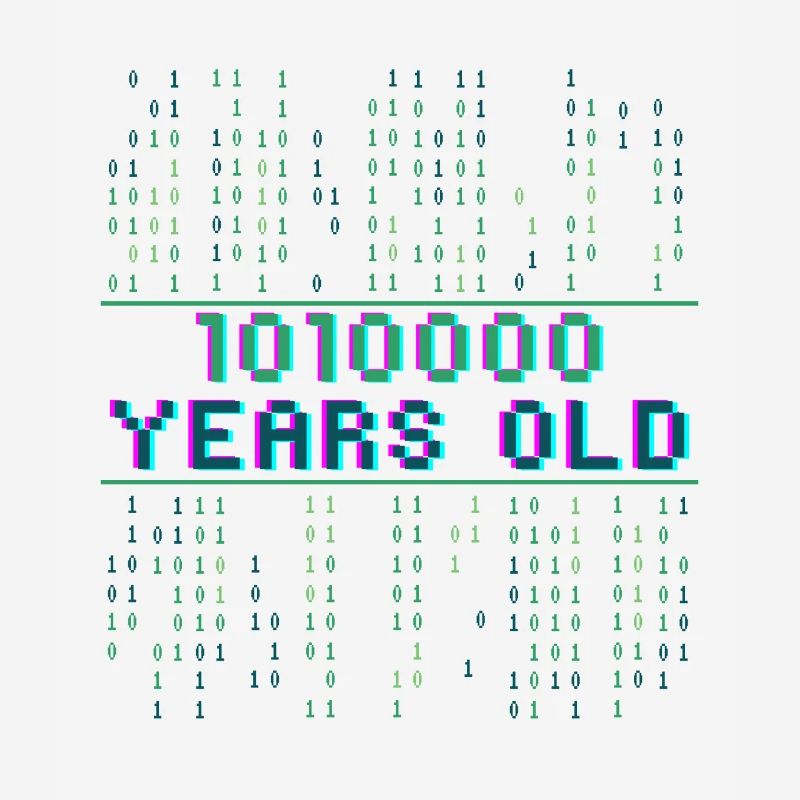 80e anniversaire 80 ans Code binaire Informatique