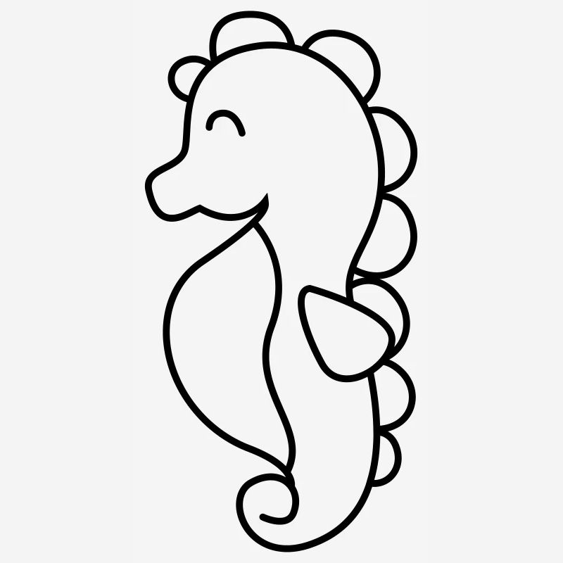 Seepferd Comic Illustration