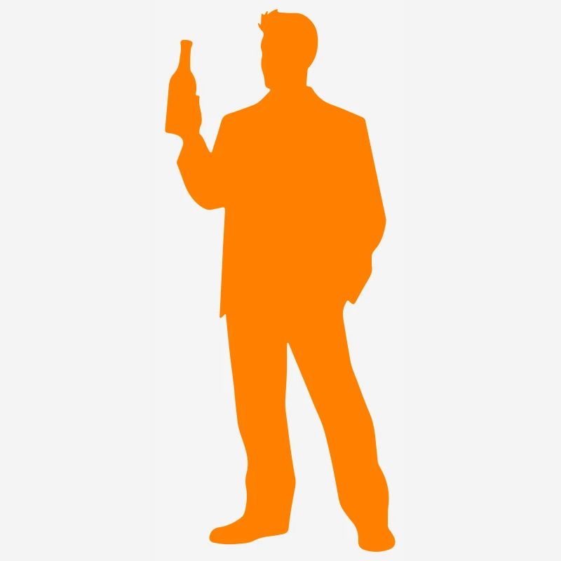 Bachelor Party Celebration Bottle Silhouette