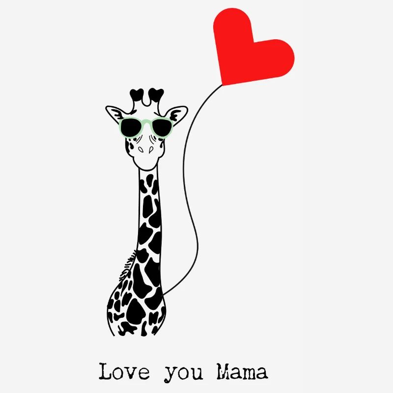 Coole Giraffe mit Herzluftballon - Geschenkidee