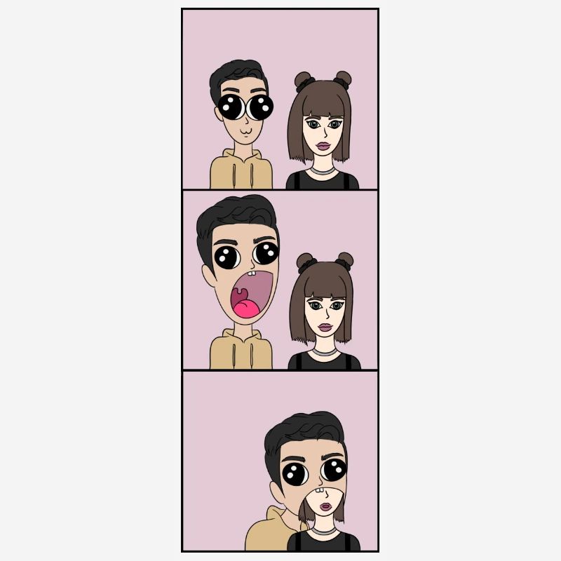 Sie wird verschlungen | Comic Style | Triptychon