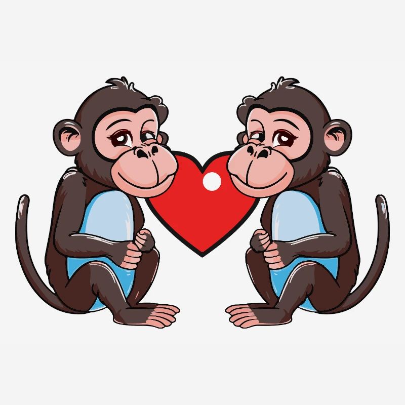 Affe Herz Valentinstag