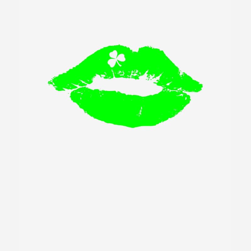 baiser de rouge à lèvres vert avec trèfle St. Patrick