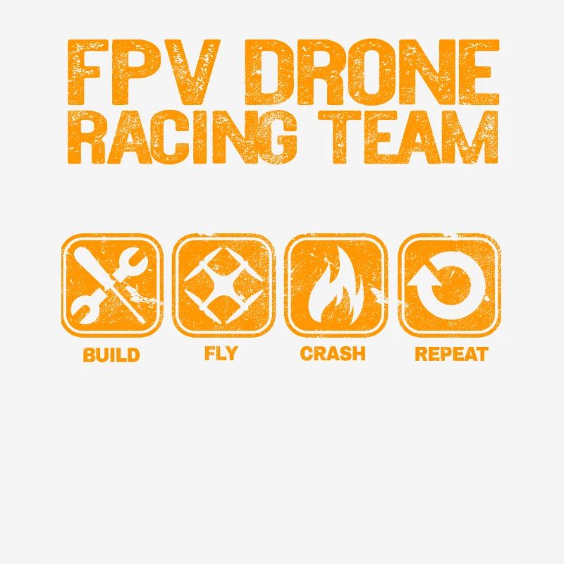 FPV Drone Build Fly Crash Repeat Geschenk Copter