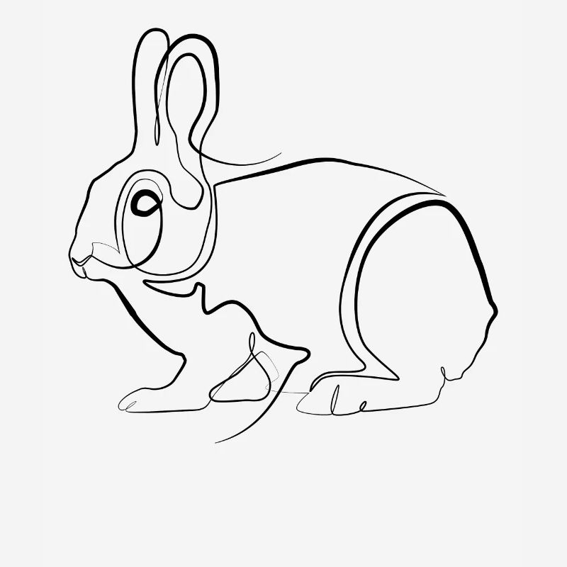 Rabbit Rabbit - one-line drawing